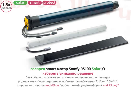 Smart mотор Somfy със соларен панел
